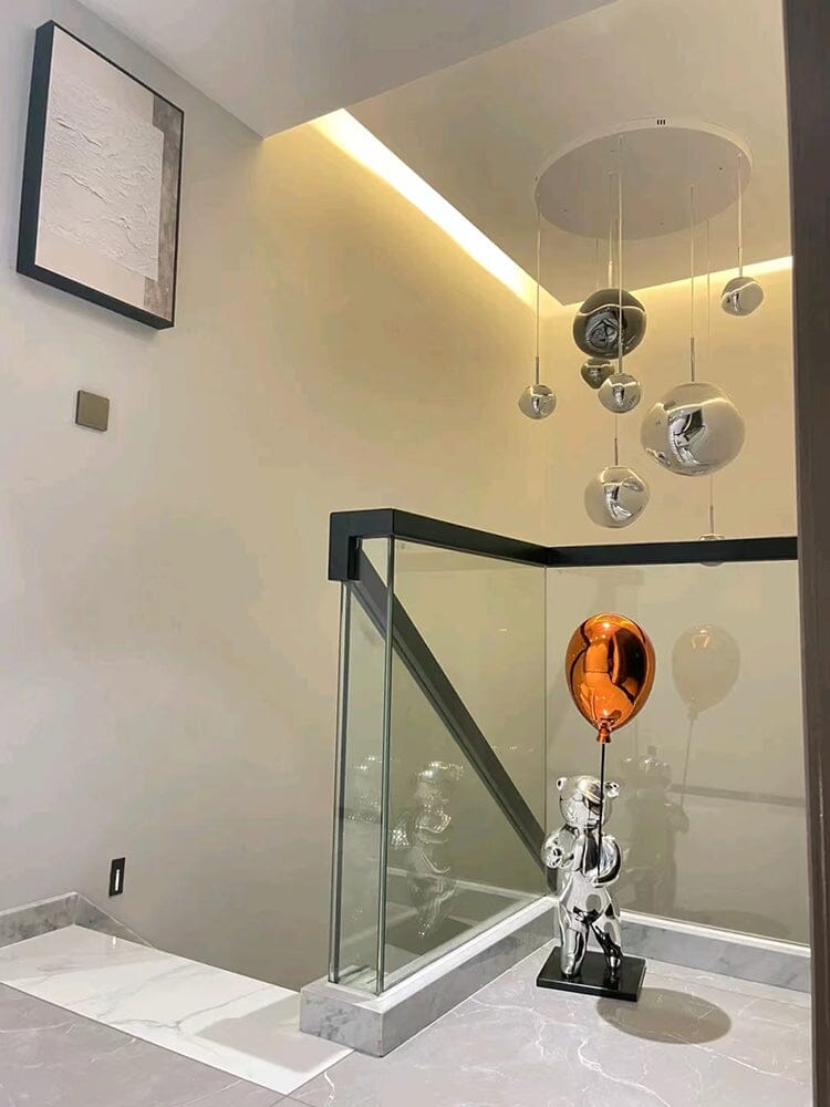 Pendant Light Mirrored Glass Sphere E27 Adjustable Dining Room Kitchen Island Hanging Ceiling Lamp | Thomler