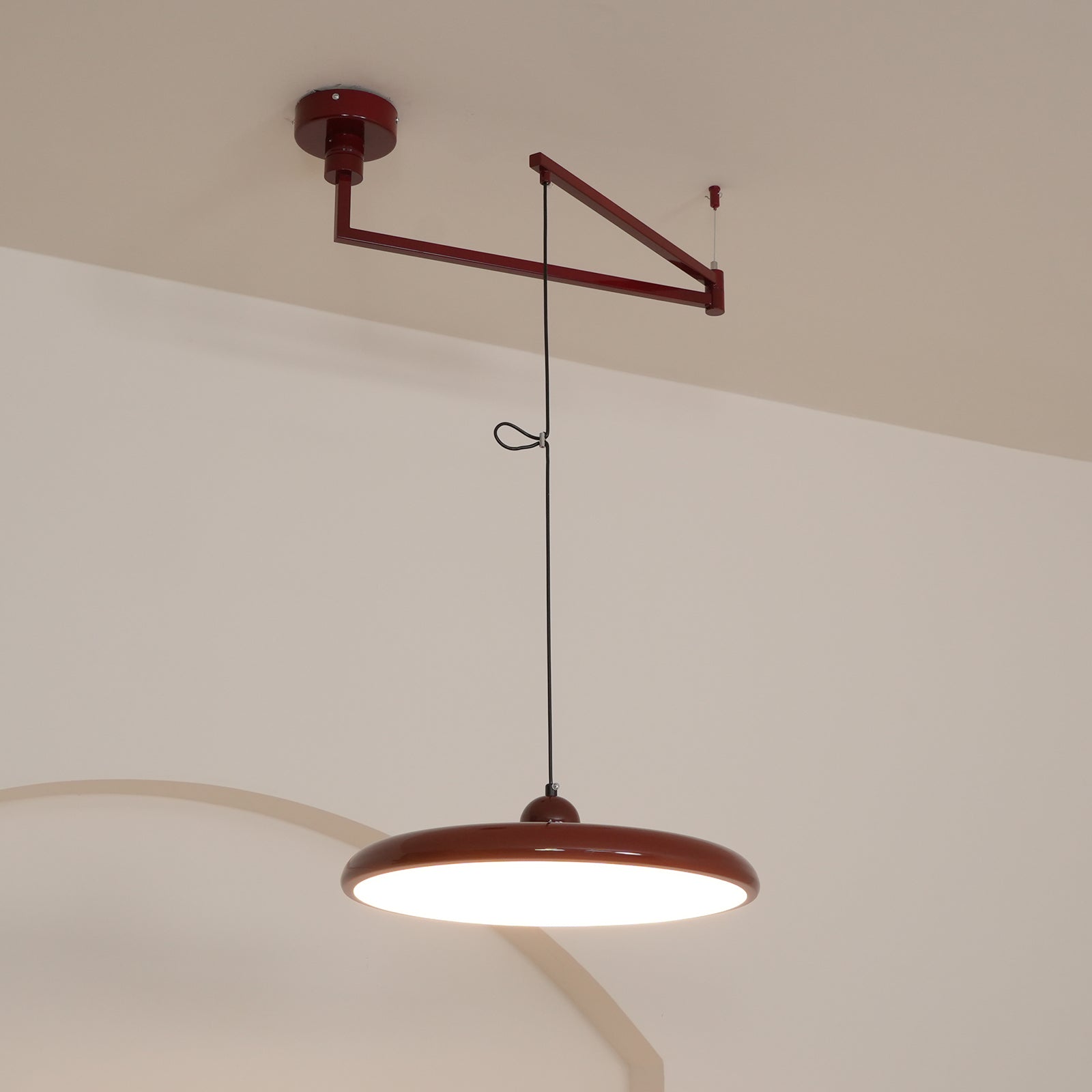 Pendant Light Acrylic 15.7 in Adjustable Yellow Dining Room Kitchen Ceiling Lamp Modern LED Lighting | Thomler