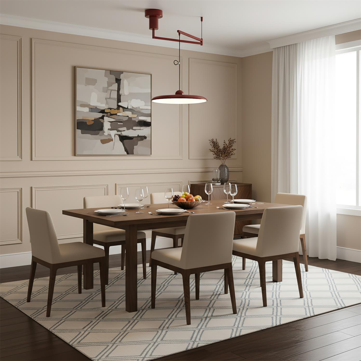 Pendant Light Acrylic 15.7 in Adjustable Yellow Dining Room Kitchen Ceiling Lamp Modern LED Lighting | Thomler