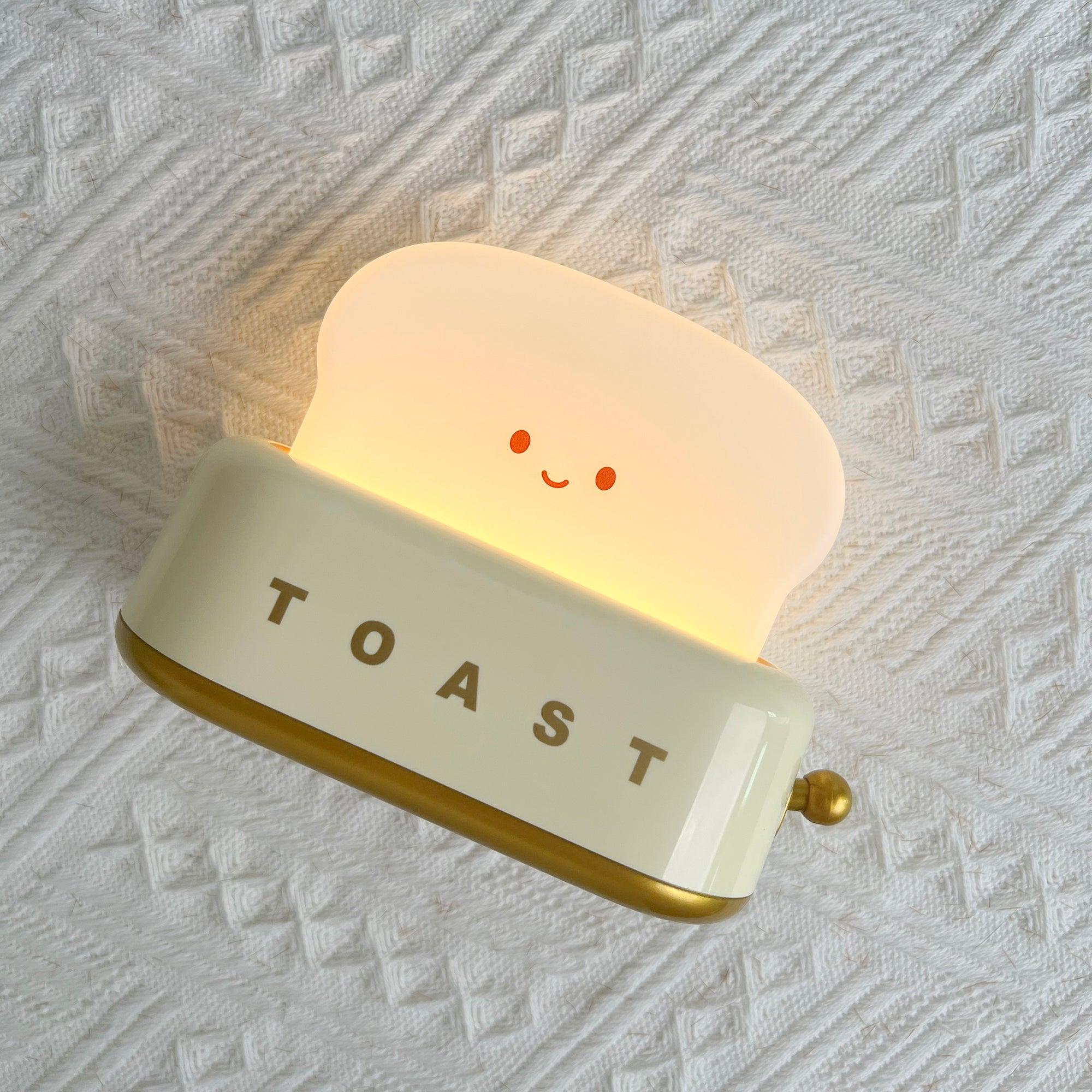 Night Light Plastic Toaster Shape 5.3 in Warm White Bedroom Desk Decorative Lamp USB LED Compact Portable | Thomler
