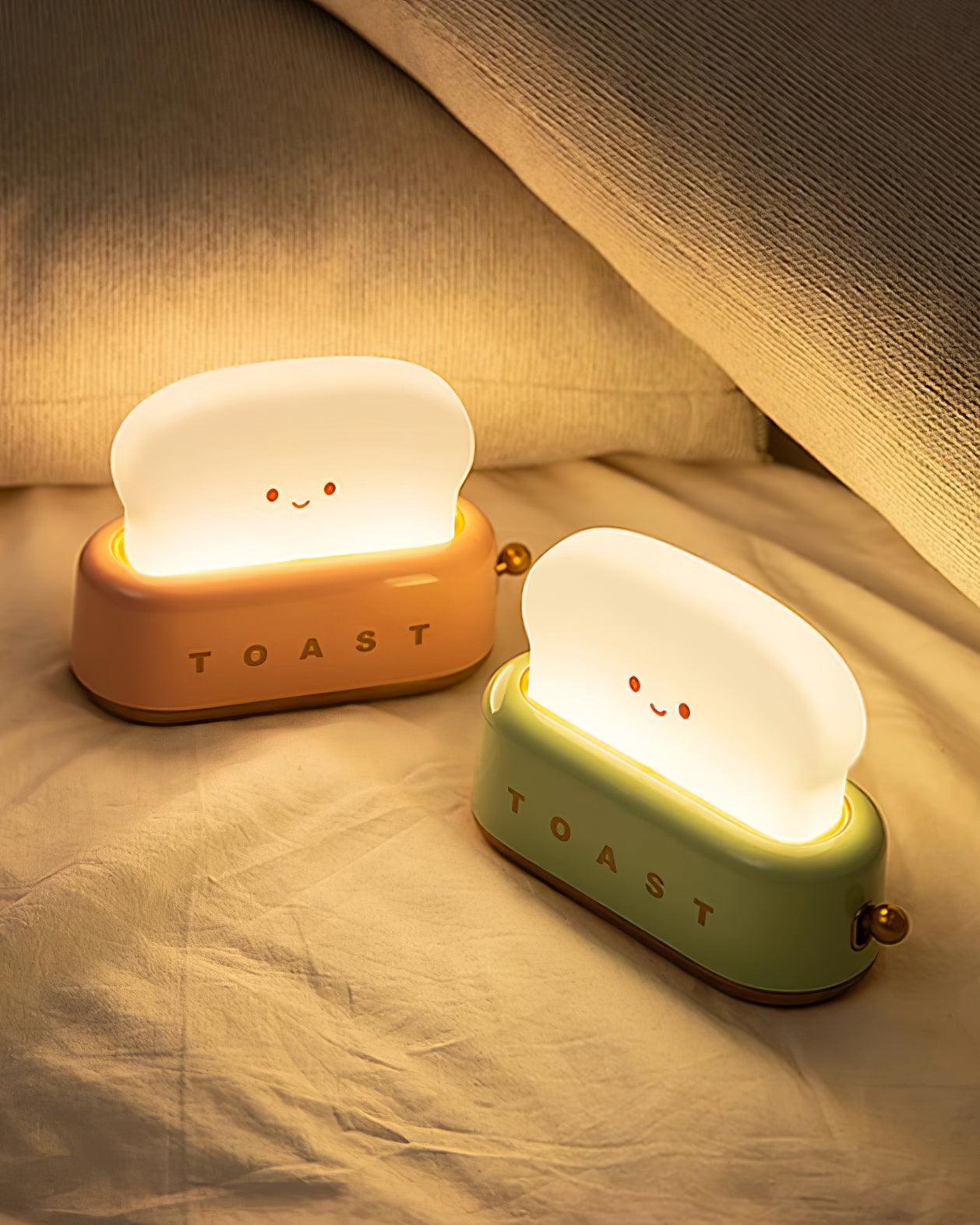 Night Light Plastic Toaster Shape 5.3 in Warm White Bedroom Desk Decorative Lamp USB LED Compact Portable | Thomler