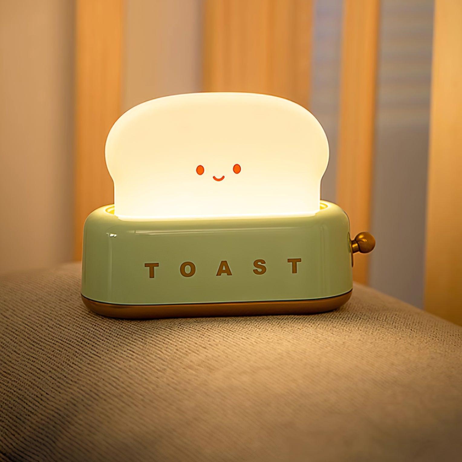 Night Light Plastic Toaster Shape 5.3 in Warm White Bedroom Desk Decorative Lamp USB LED Compact Portable | Thomler