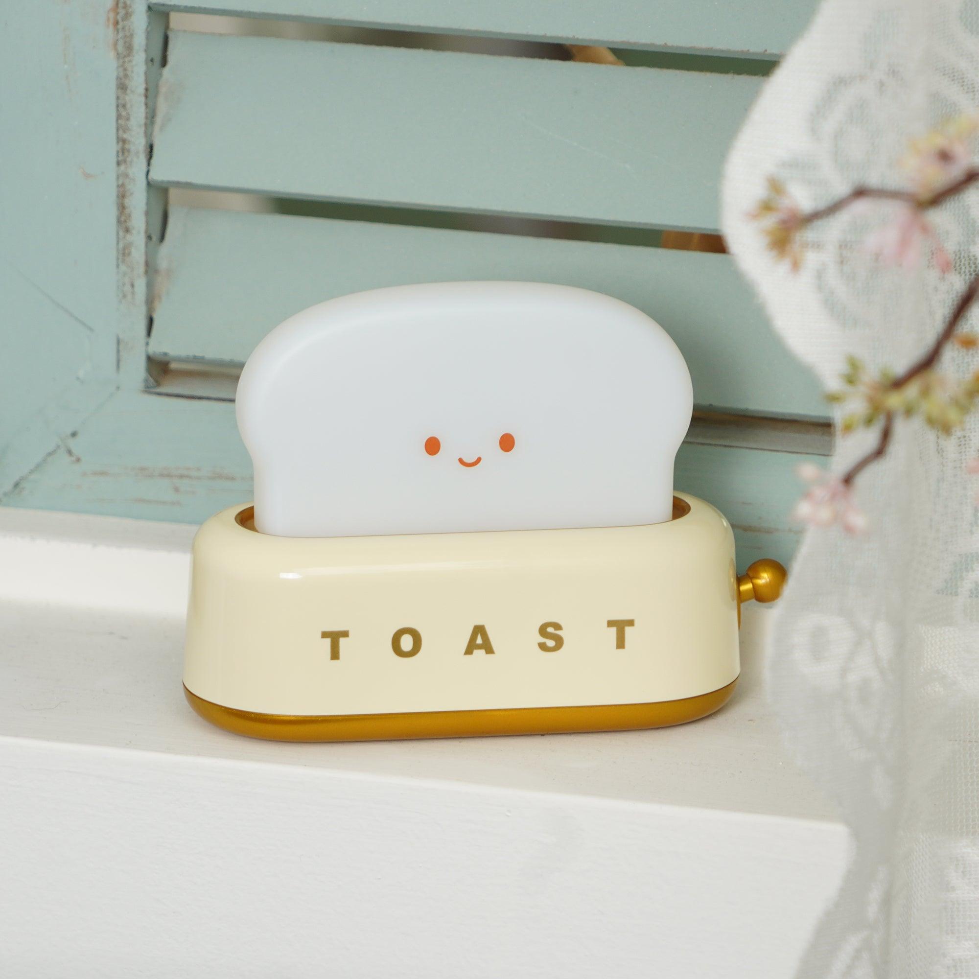 Night Light Plastic Toaster Shape 5.3 in Warm White Bedroom Desk Decorative Lamp USB LED Compact Portable | Thomler