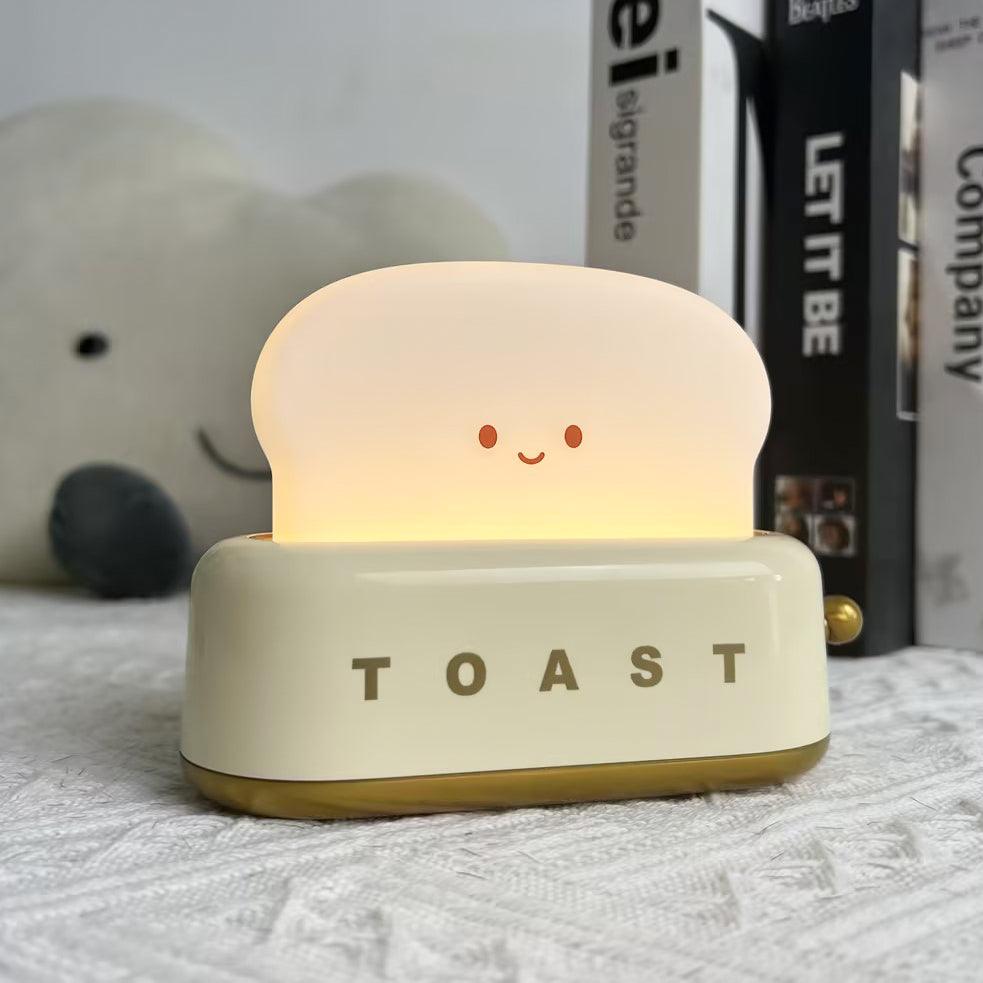 Night Light Plastic Toaster Shape 5.3 in Warm White Bedroom Desk Decorative Lamp USB LED Compact Portable | Thomler