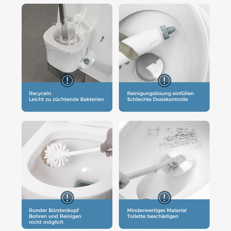 Disposable Toilet Brush with Push-Button Release & Pre-Filled Antibacterial Sponge Heads for Hands-Free Bathroom Cleaning | Thomler