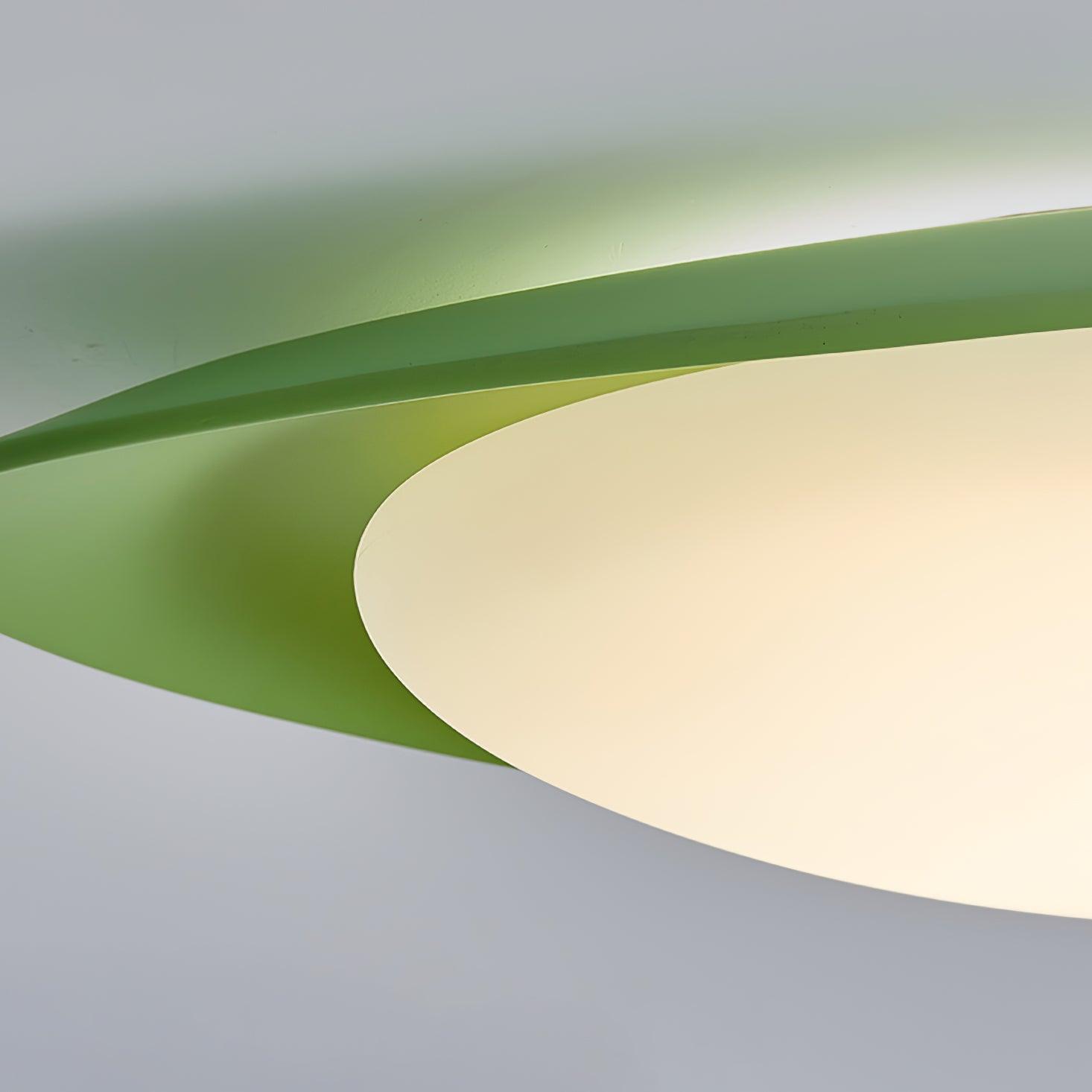 Ceiling Lamp Resin Leaf Shape Integrated LED Green Bedroom Dining Room Scandinavian Modern Lighting | Thomler