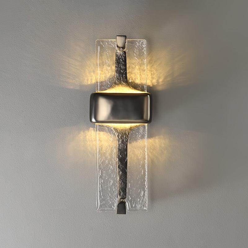 Wall Lamp Glass 19.7 in Black Gold LED Torch Accent Wall Sconce Hallway Lighting | Thomler
