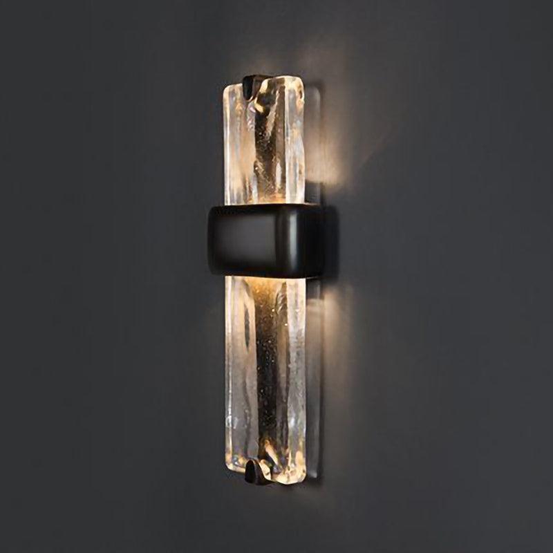 Wall Lamp Glass 19.7 in Black Gold LED Torch Accent Wall Sconce Hallway Lighting | Thomler