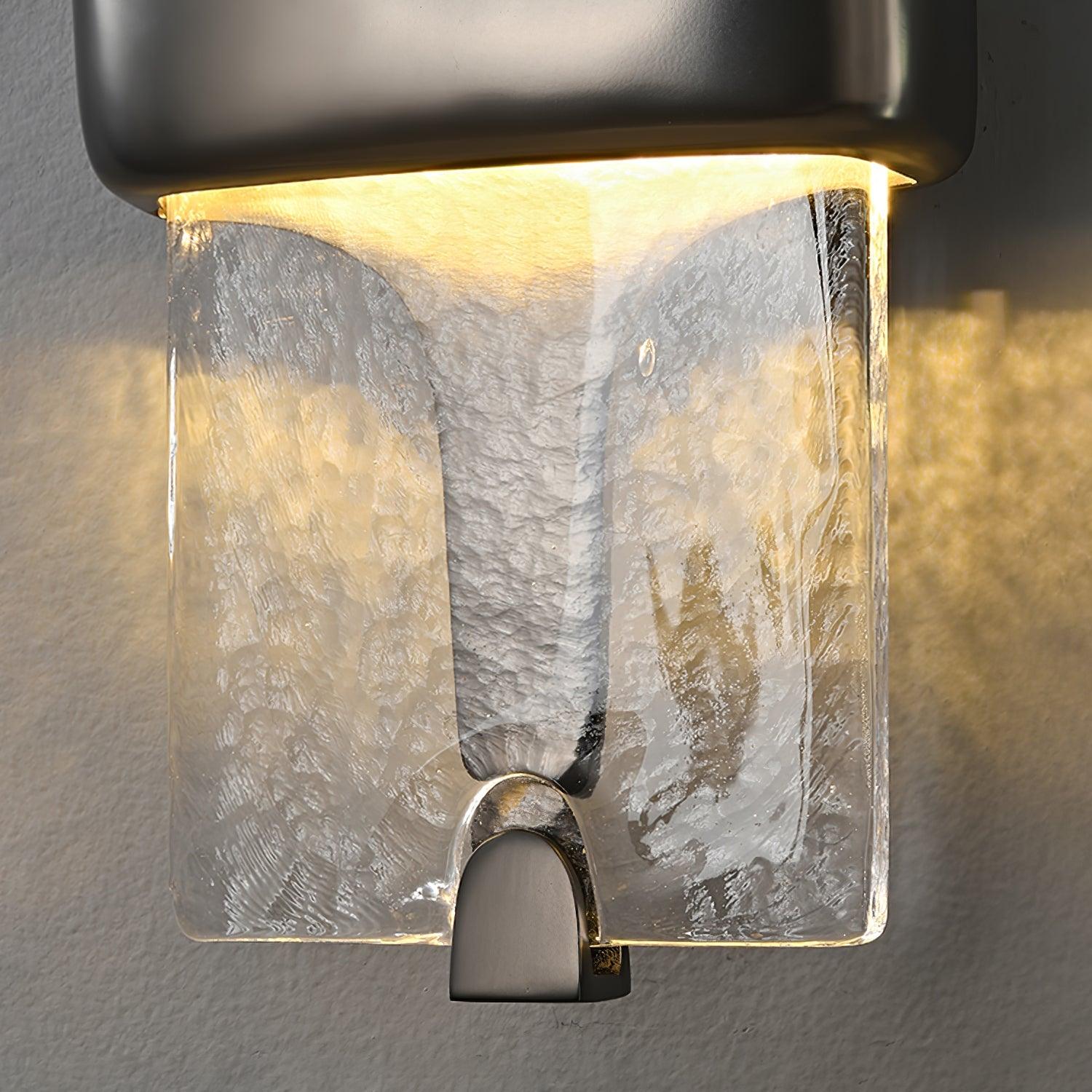 Wall Lamp Glass 19.7 in Black Gold LED Torch Accent Wall Sconce Hallway Lighting | Thomler