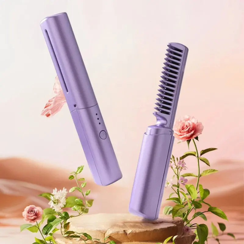Tragbare Haarglättbürste – Kamm & Glätteisen in einem für schnelles Styling unterwegs