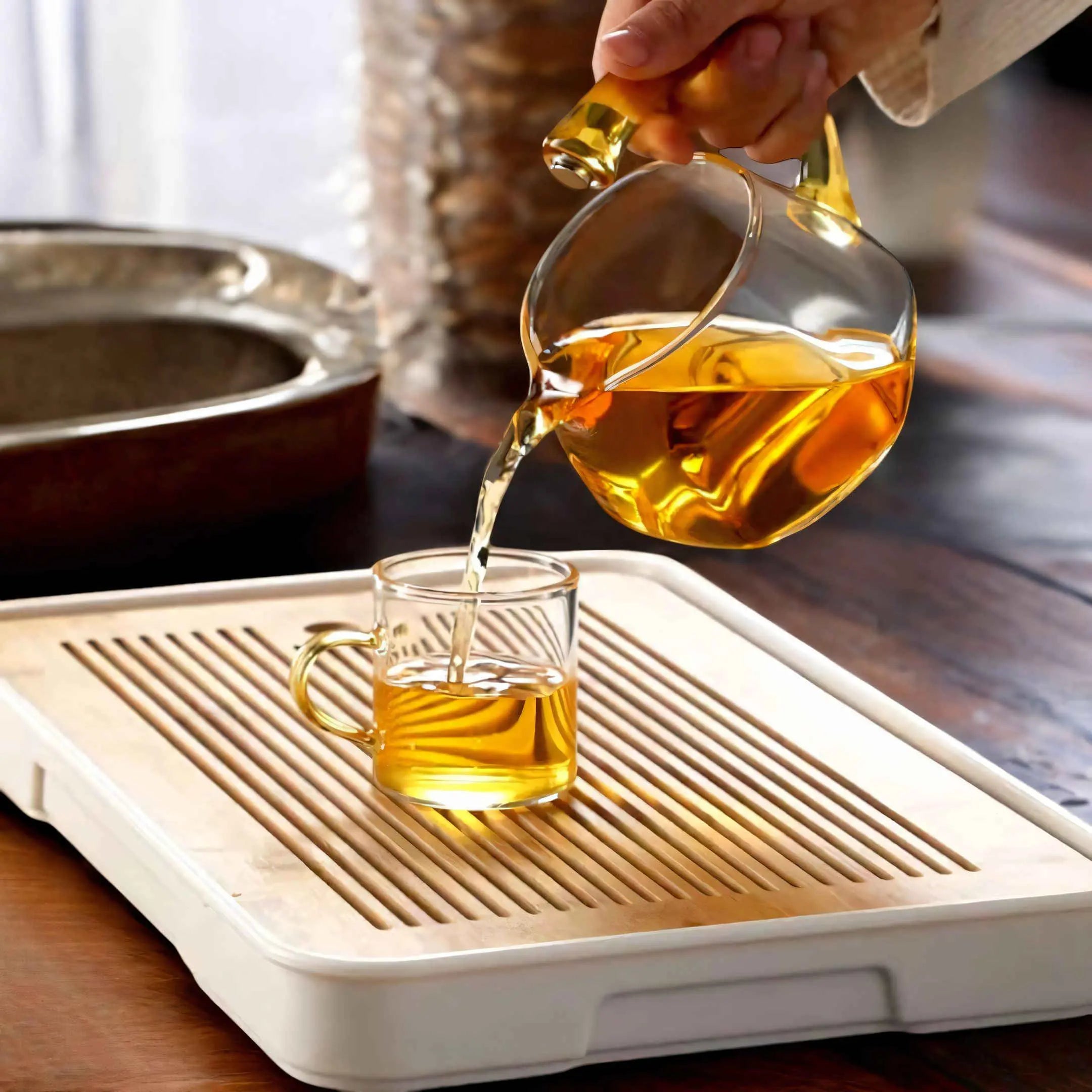 Teapot Borosilicate Glass Magnetic Infuser Heat Resistant Daily Tea Brewing Loose Leaf Tea Server Ergonomic Pouring Pot | Thomler