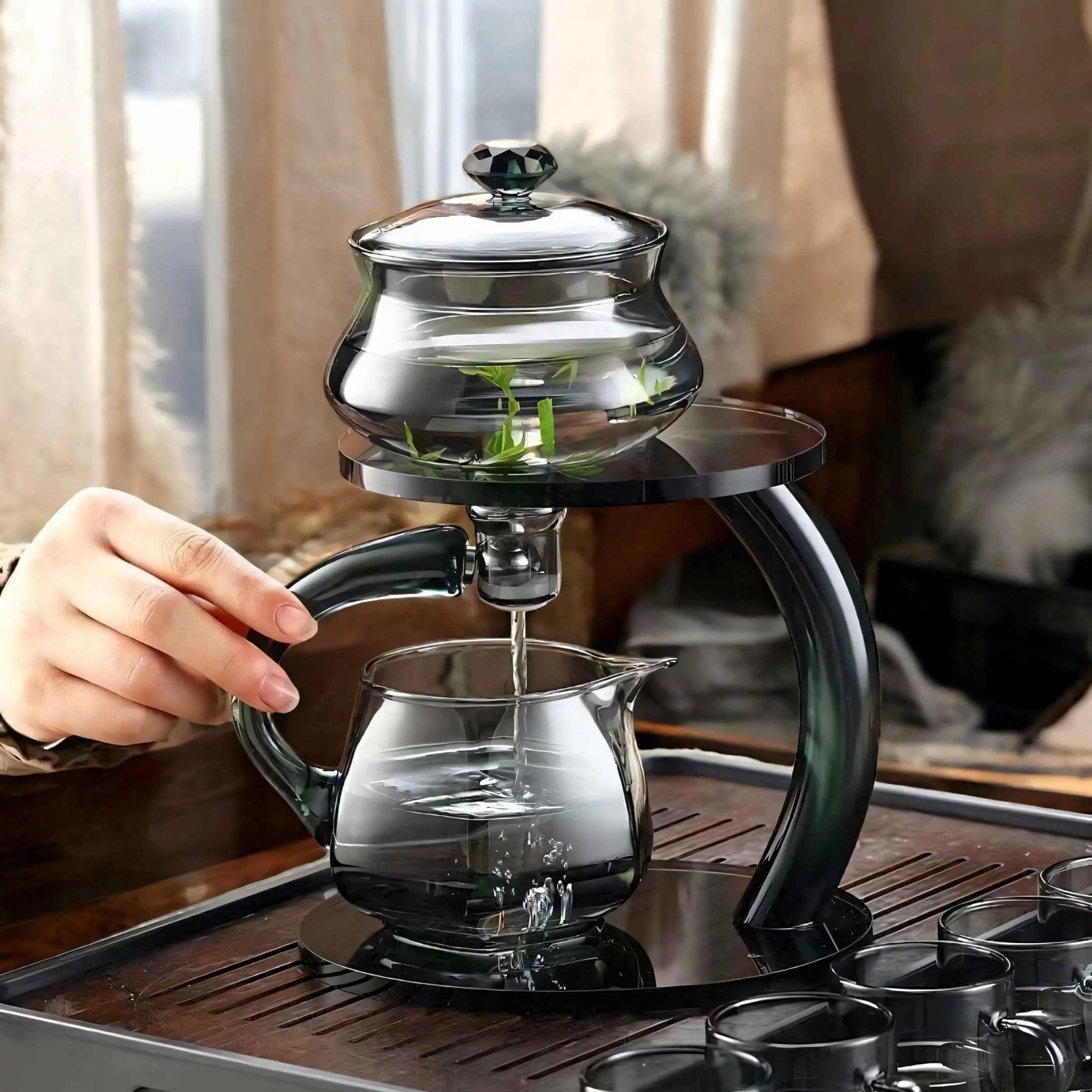 Teapot Borosilicate Glass Magnetic Infuser Heat Resistant Daily Tea Brewing Loose Leaf Tea Server Ergonomic Pouring Pot | Thomler