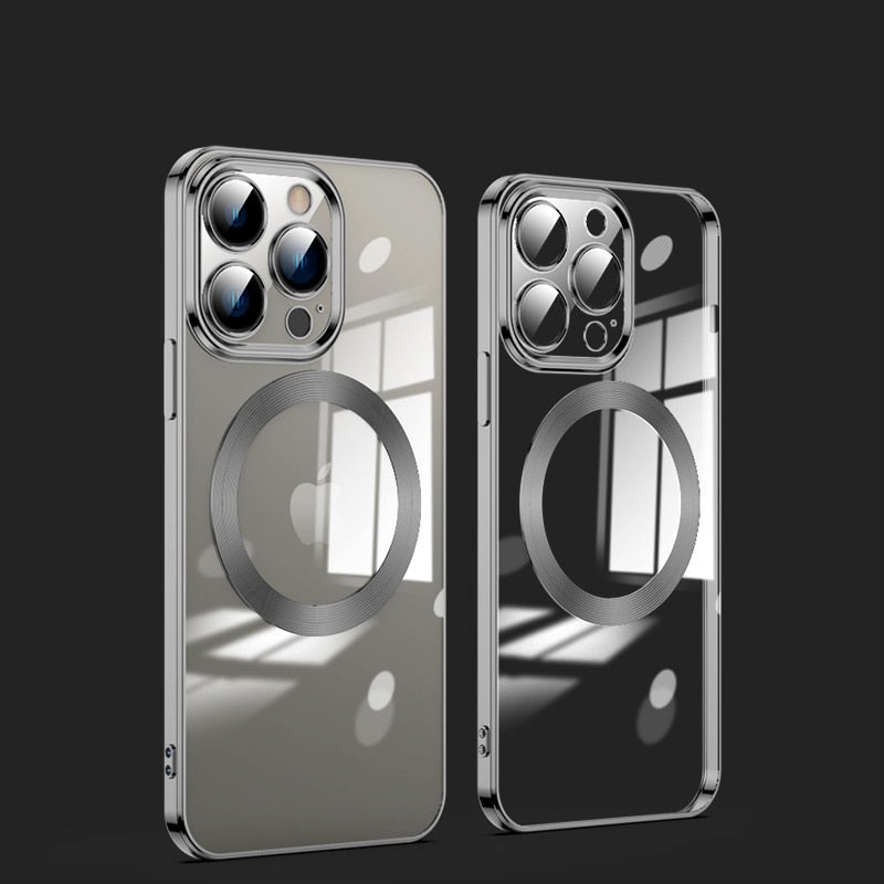 Crystal Clear iPhone Case MagSafe Compatible with Tempered Glass Camera Shield for 11-17 Series Pro Max Plus Air | Thomler