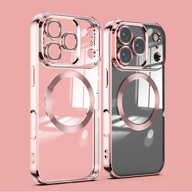 Crystal Clear iPhone Case MagSafe Compatible with Tempered Glass Camera Shield for 11-17 Series Pro Max Plus Air | Thomler