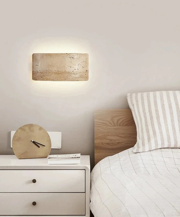 Travertine Stone Wall Sconce Dimmable Up Down Light for Hallway Bathroom Patio Indoor Outdoor Accent Lighting Warm LED 10W E27 | Thomler