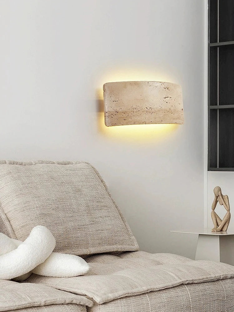 Travertine Stone Wall Sconce Dimmable Up Down Light for Hallway Bathroom Patio Indoor Outdoor Accent Lighting Warm LED 10W E27 | Thomler