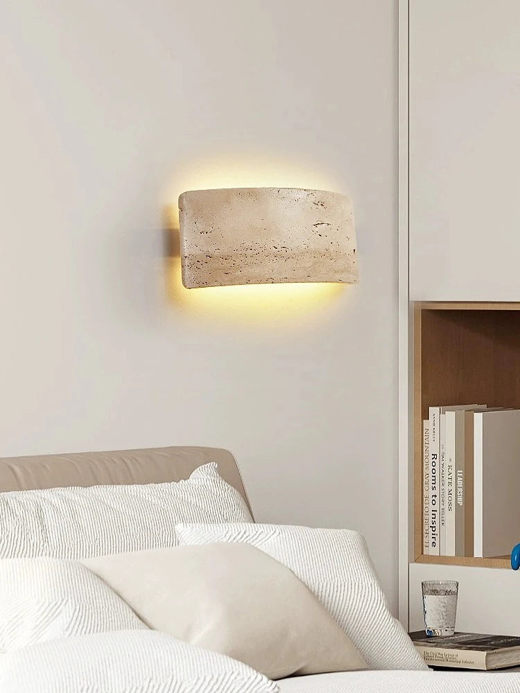 Travertine Stone Wall Sconce Dimmable Up Down Light for Hallway Bathroom Patio Indoor Outdoor Accent Lighting Warm LED 10W E27 | Thomler