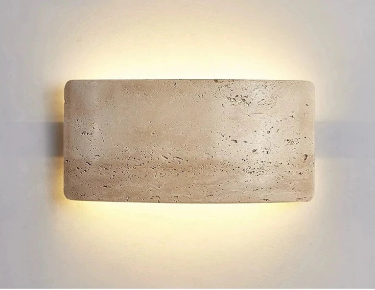 Travertine Stone Wall Sconce Dimmable Up Down Light for Hallway Bathroom Patio Indoor Outdoor Accent Lighting Warm LED 10W E27 | Thomler