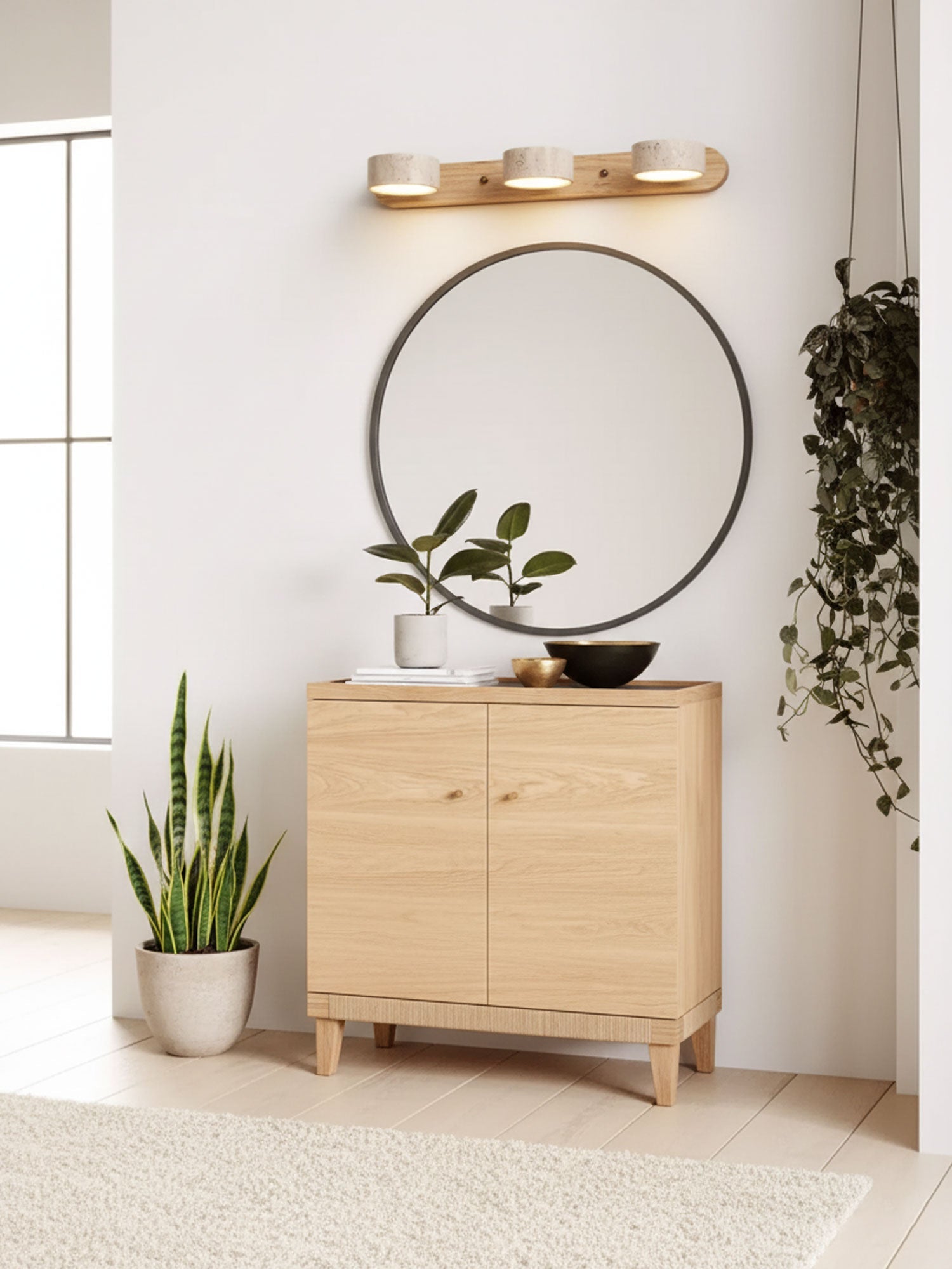 Travertine Duo Wall Light 12.6 in Yellow Stone 2-Lights Bedroom Hallway Living Room Decorative Lighting | Thomler
