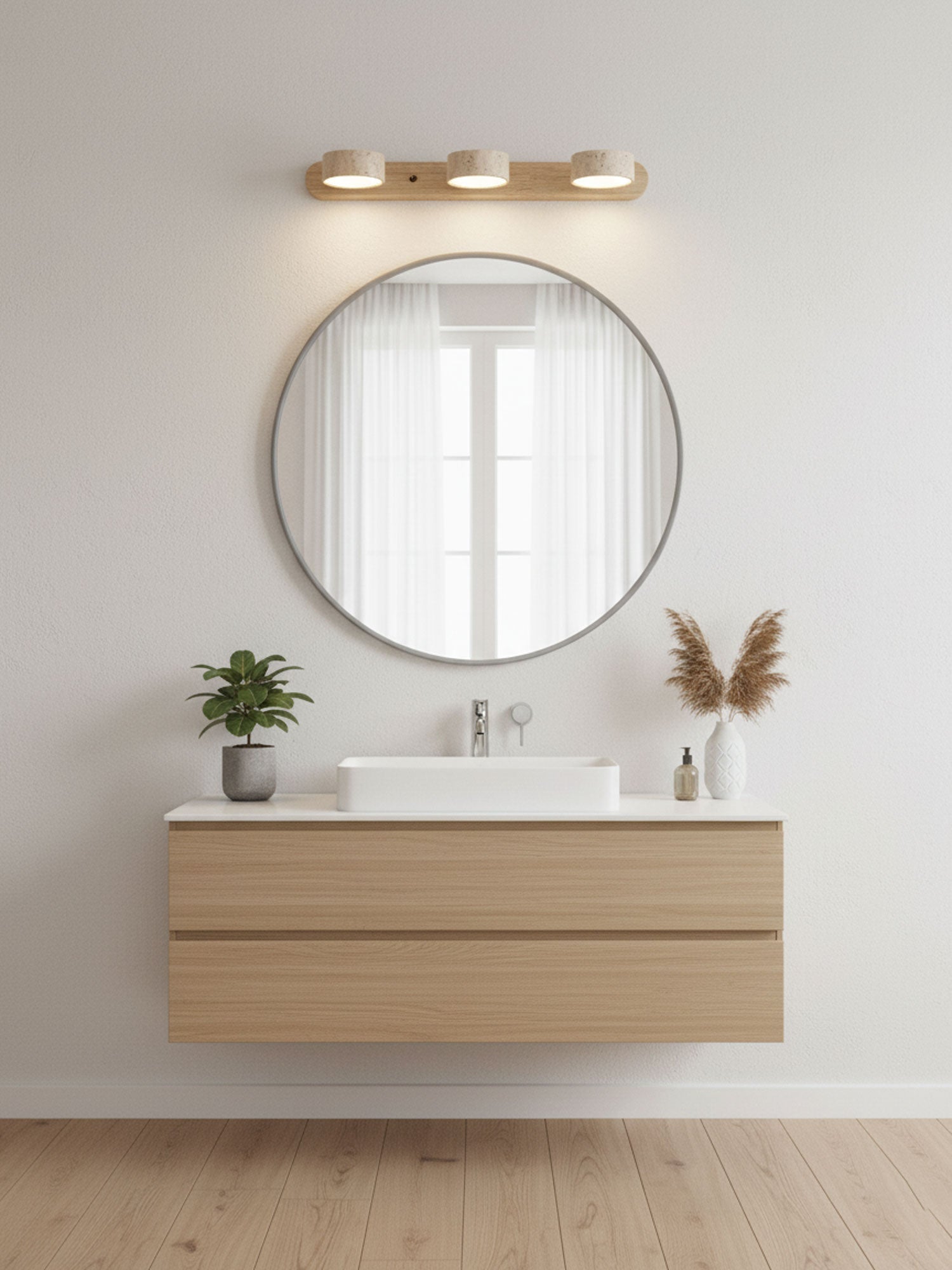 Travertine Duo Wall Light 12.6 in Yellow Stone 2-Lights Bedroom Hallway Living Room Decorative Lighting | Thomler