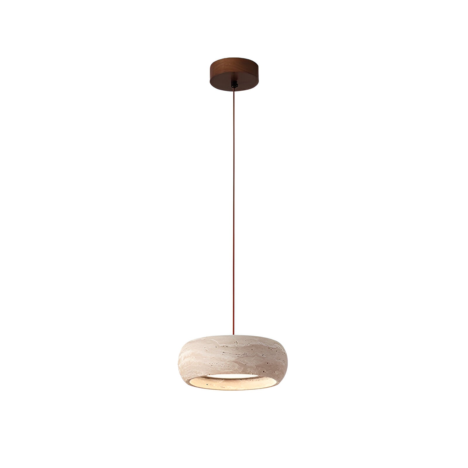 Pendant Light Travertine Stone 7.9 in Yellow Dining Room Kitchen Island Hanging Ceiling Lamp Adjustable Cord | Thomler