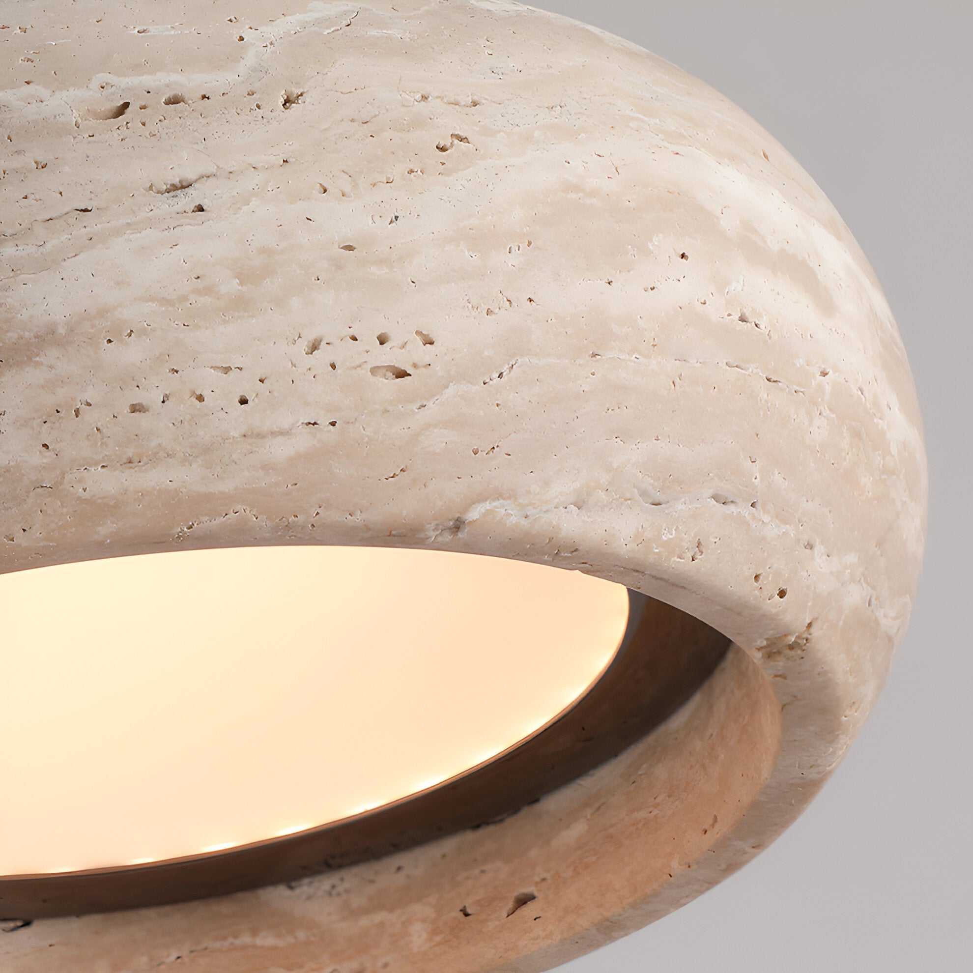 Pendant Light Travertine Stone 7.9 in Yellow Dining Room Kitchen Island Hanging Ceiling Lamp Adjustable Cord | Thomler