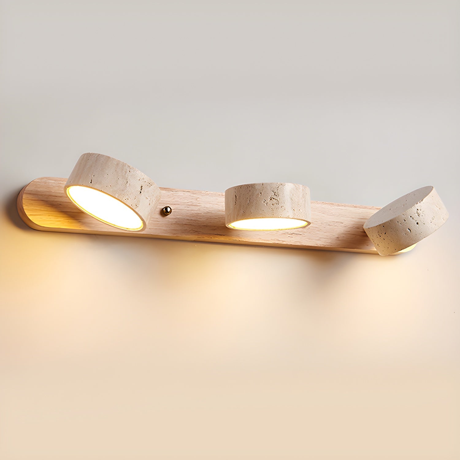 Travertine Duo Wall Light 12.6 in Yellow Stone 2-Lights Bedroom Hallway Living Room Decorative Lighting | Thomler