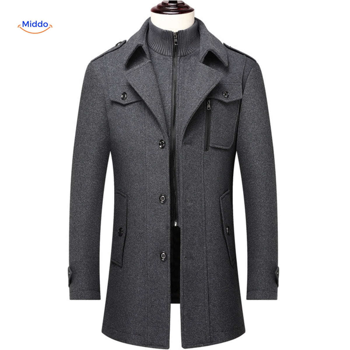 Men's Heritage Trench Coat – Wool Blend, Structured Collar & Tailored Fit for Fall & Winter | Thomler