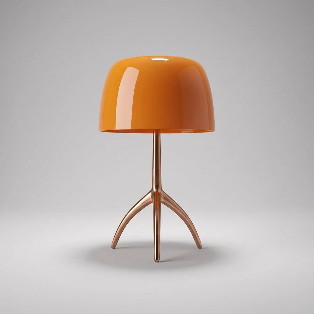 Table Lamp Iron 45.0 cm Copper Finish Red Bedroom Bedside Reading Light Modern Mid Century Decorative Accent | Thomler