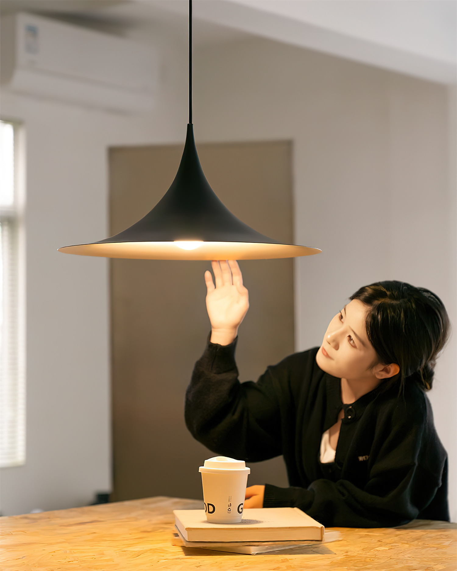 Pendant Light Aluminum Dome 11.8 in Adjustable Dining Room Kitchen Island Hanging Ceiling Lamp Minimal Modern Lighting Fixture | Thomler