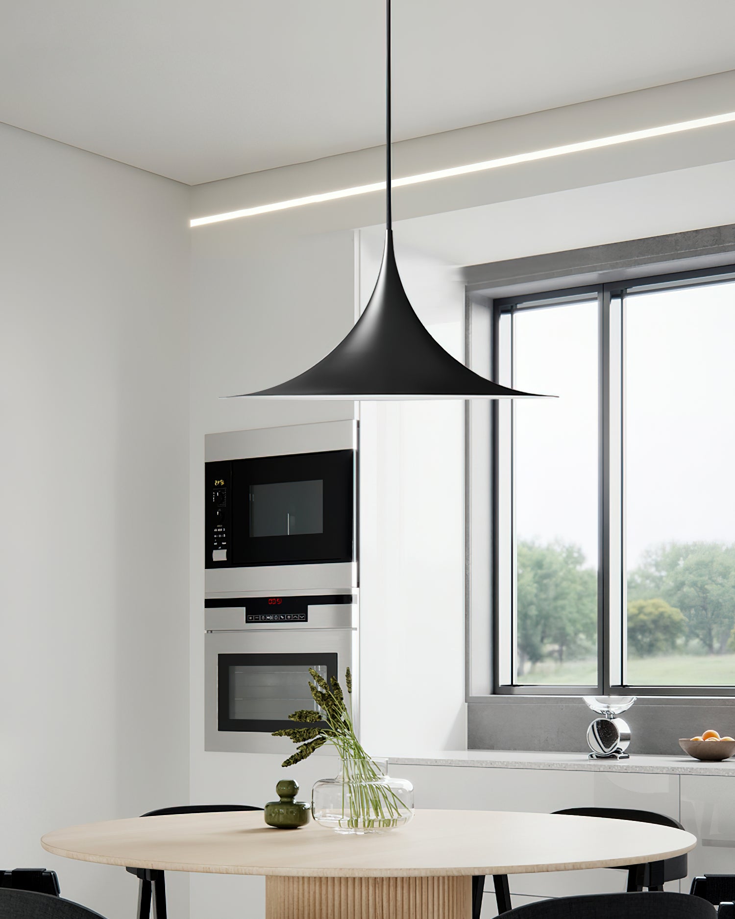 Pendant Light Aluminum Dome 11.8 in Adjustable Dining Room Kitchen Island Hanging Ceiling Lamp Minimal Modern Lighting Fixture | Thomler