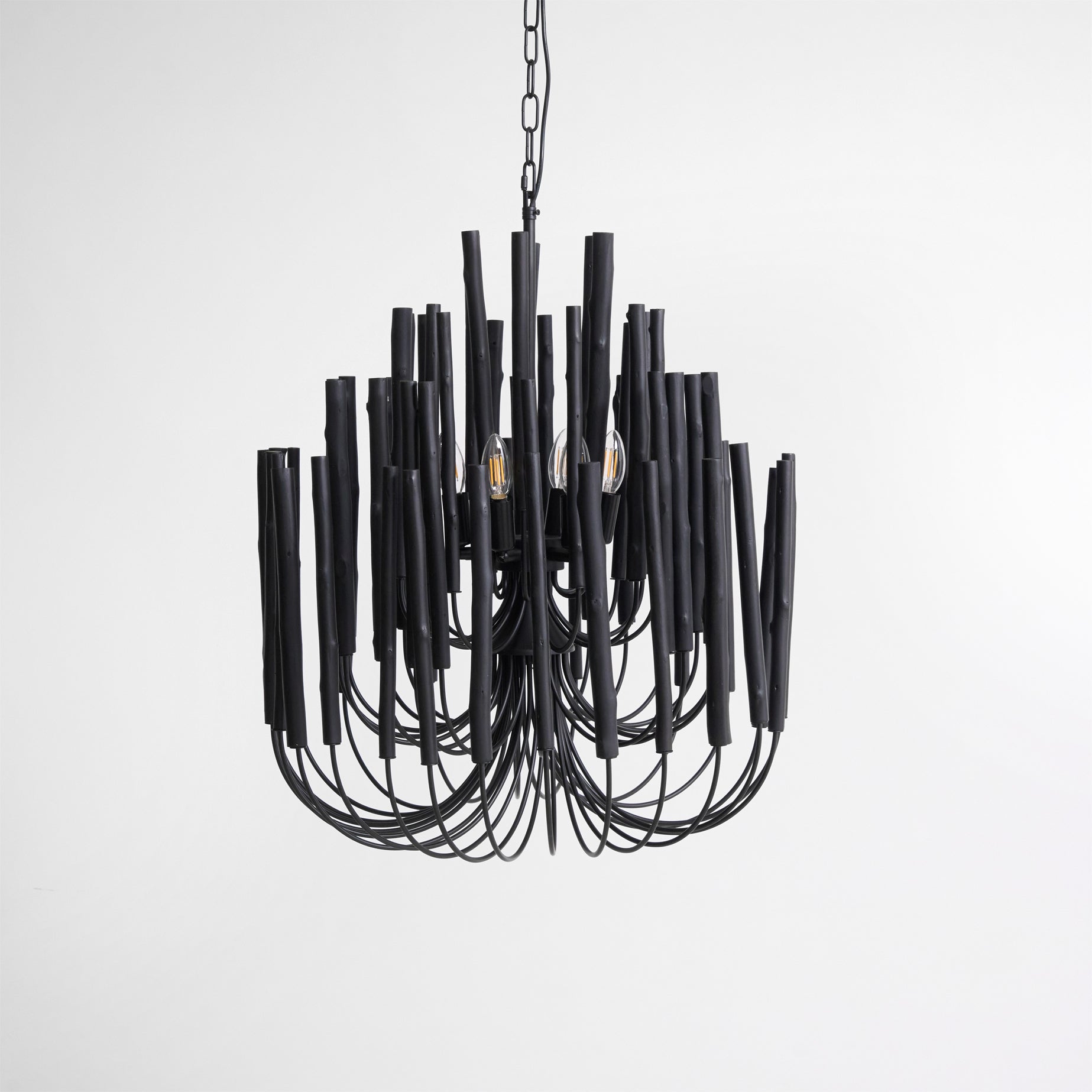 Chandelier Metal 20 in Ivory Modern Dining Room Ceiling Light Decorative Fixture | Thomler