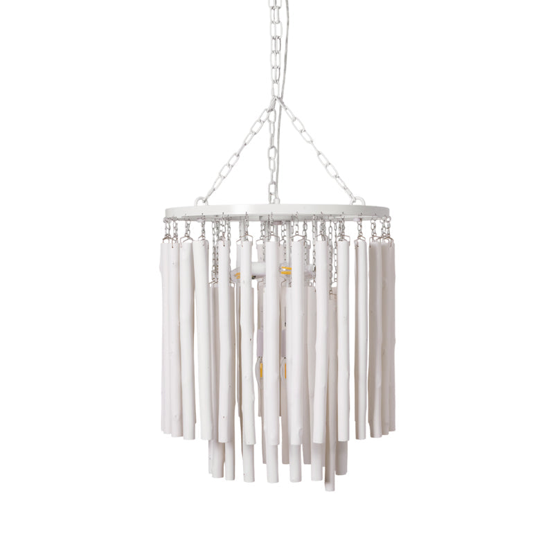 Chandelier Metal 20 in Ivory Modern Dining Room Ceiling Light Decorative Fixture | Thomler