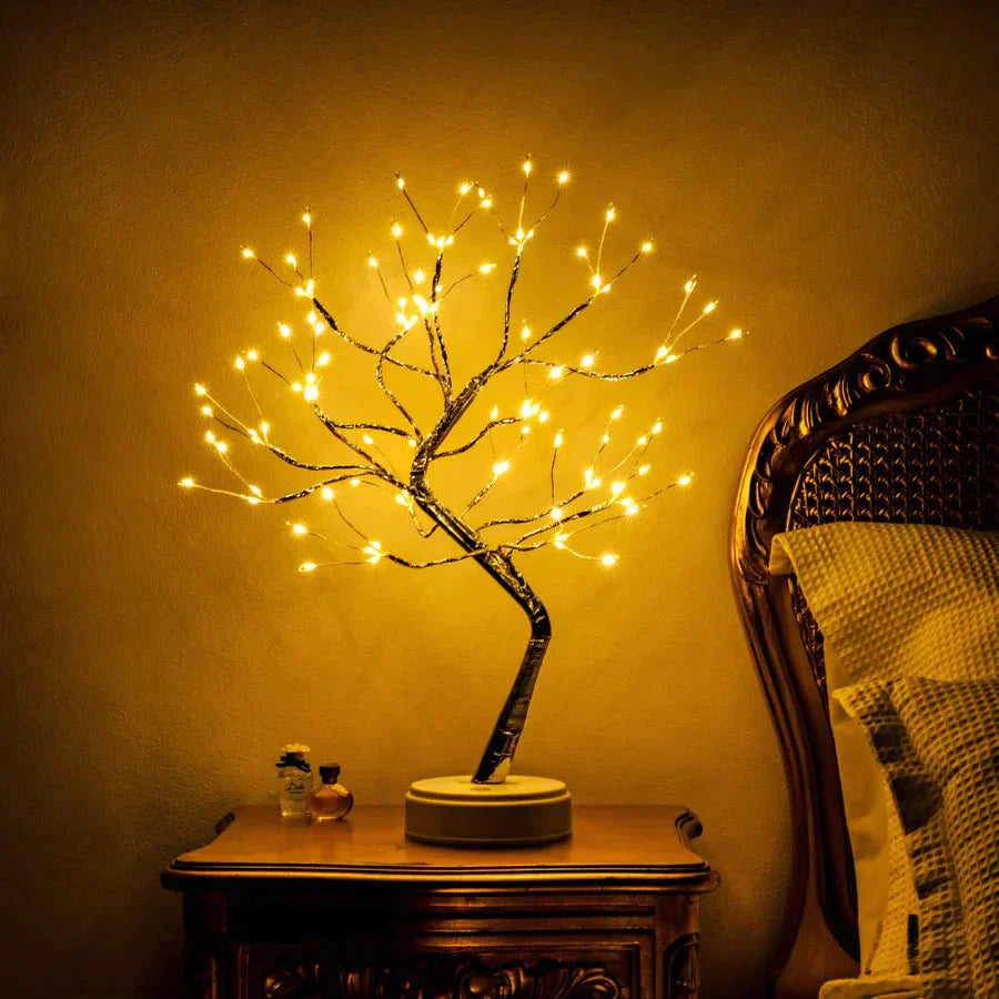 LED Tree Table Lamp 40.0 cm Warm White Battery Powered Bedroom Living Room Night Light Decorative Accent | Thomler