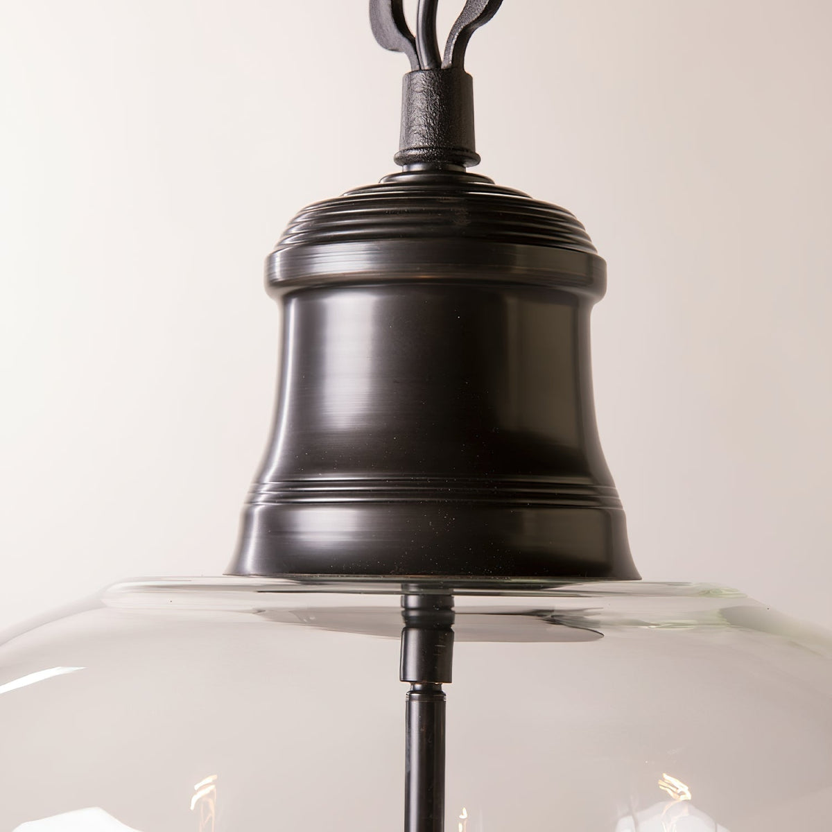 Iron & Glass Drop Chandelier with Metal Chain – Overhead Fixture for Kitchen, Dining, or Entryway | Thomler