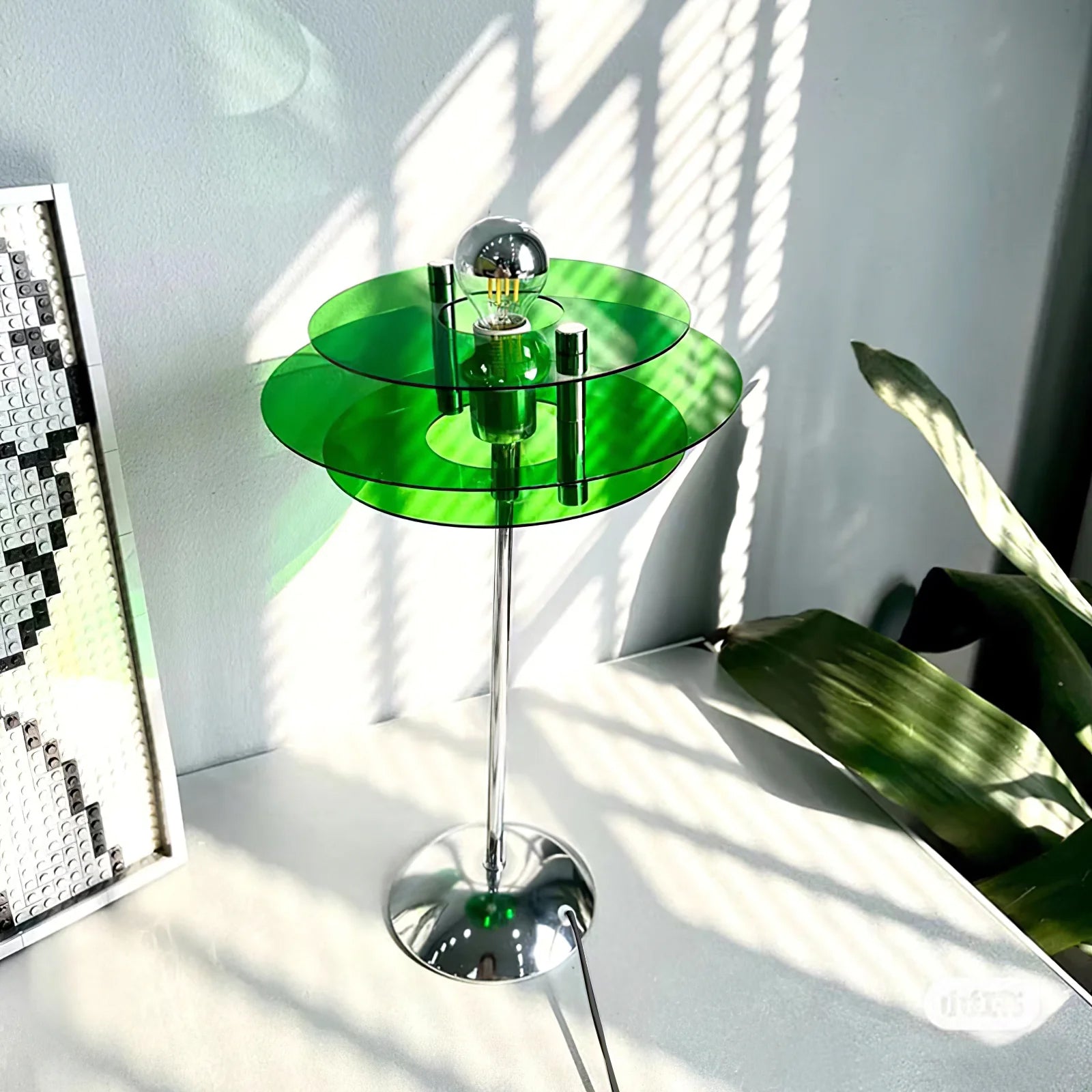Table Lamp Acrylic 9.1 in Green Modern Desk Bedside LED Lighting Fixture | Thomler