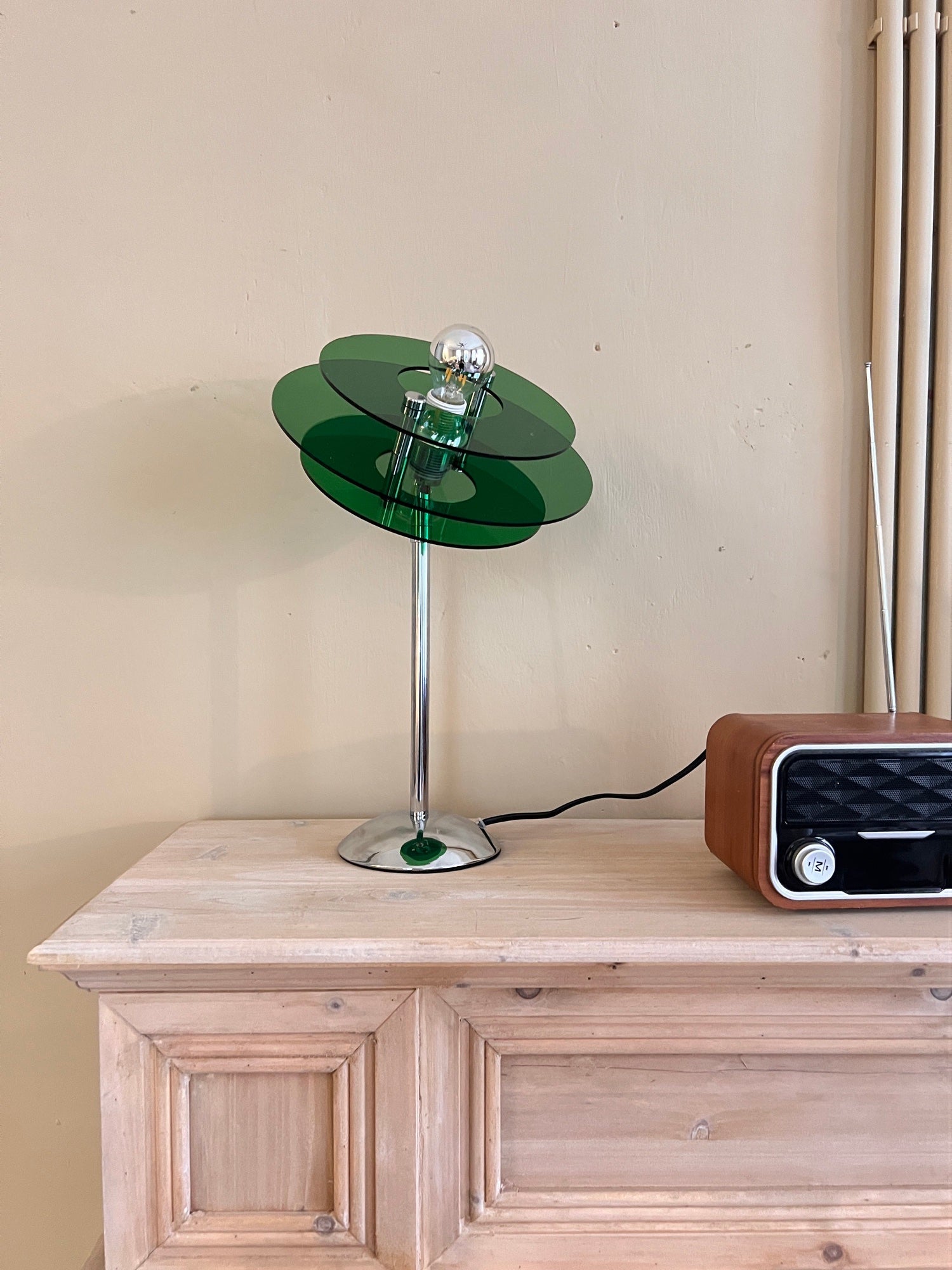 Table Lamp Acrylic 9.1 in Green Modern Desk Bedside LED Lighting Fixture | Thomler