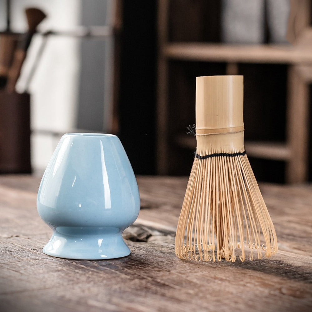 Matcha Tea Set Ceramic Bowl 350 ml Bamboo Whisk Traditional Japanese Tea Preparation Accessories Kit | Thomler