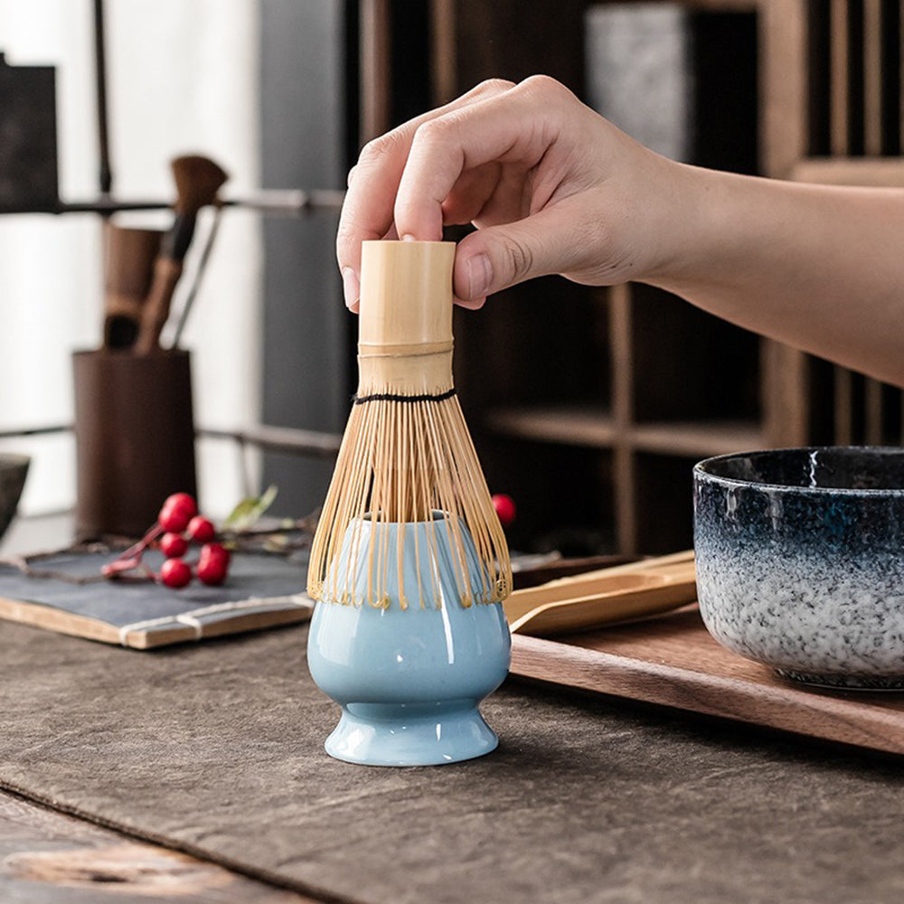 Matcha Tea Set Ceramic Bowl 350 ml Bamboo Whisk Traditional Japanese Tea Preparation Accessories Kit | Thomler