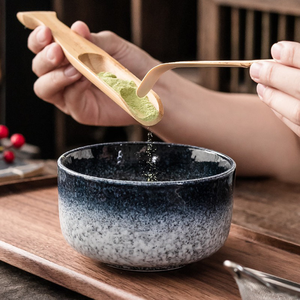 Matcha Tea Set Ceramic Bowl 350 ml Bamboo Whisk Traditional Japanese Tea Preparation Accessories Kit | Thomler