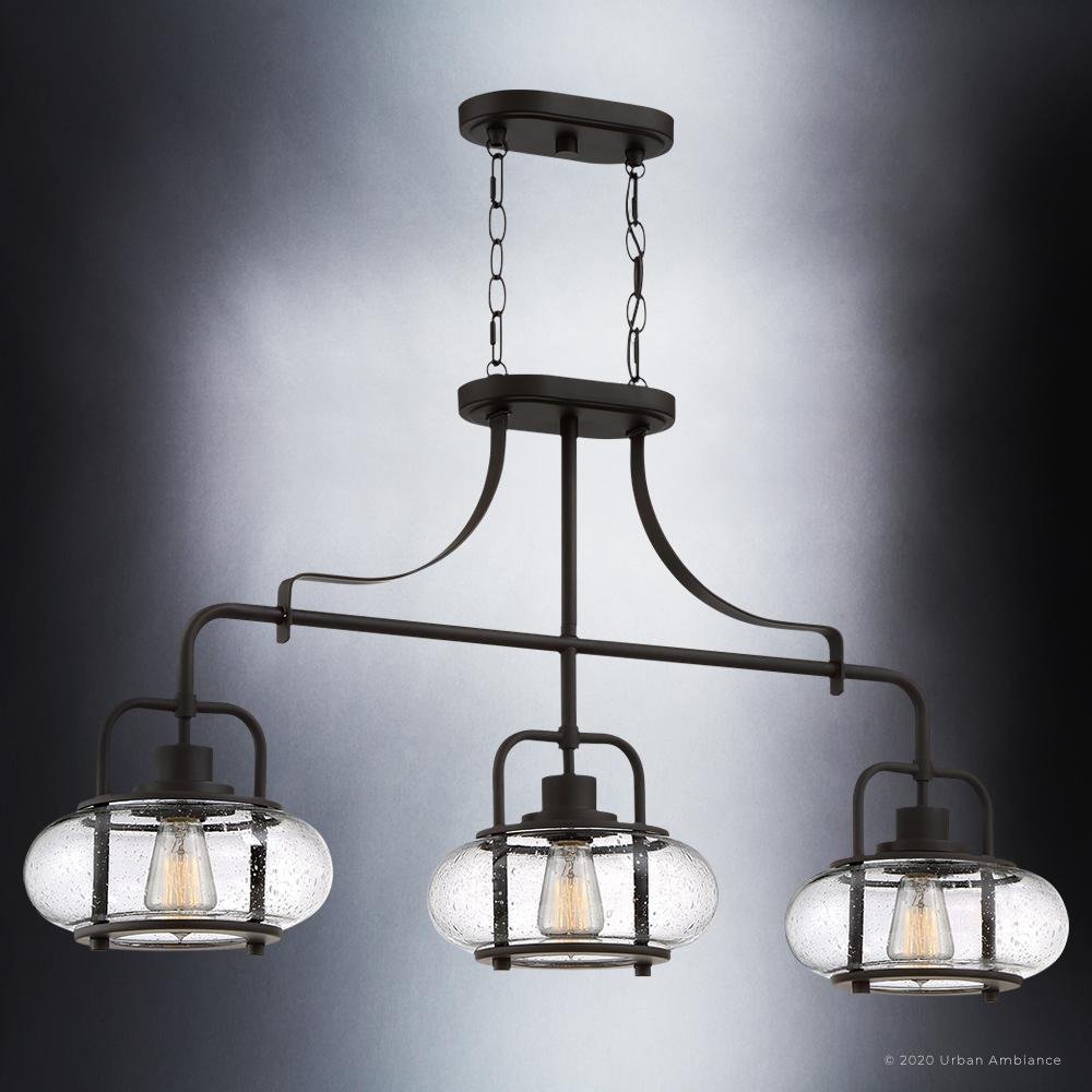 Kroonluchter Donker Brons Met Glasbollen 3 Lichts 96cm | Sansoti
