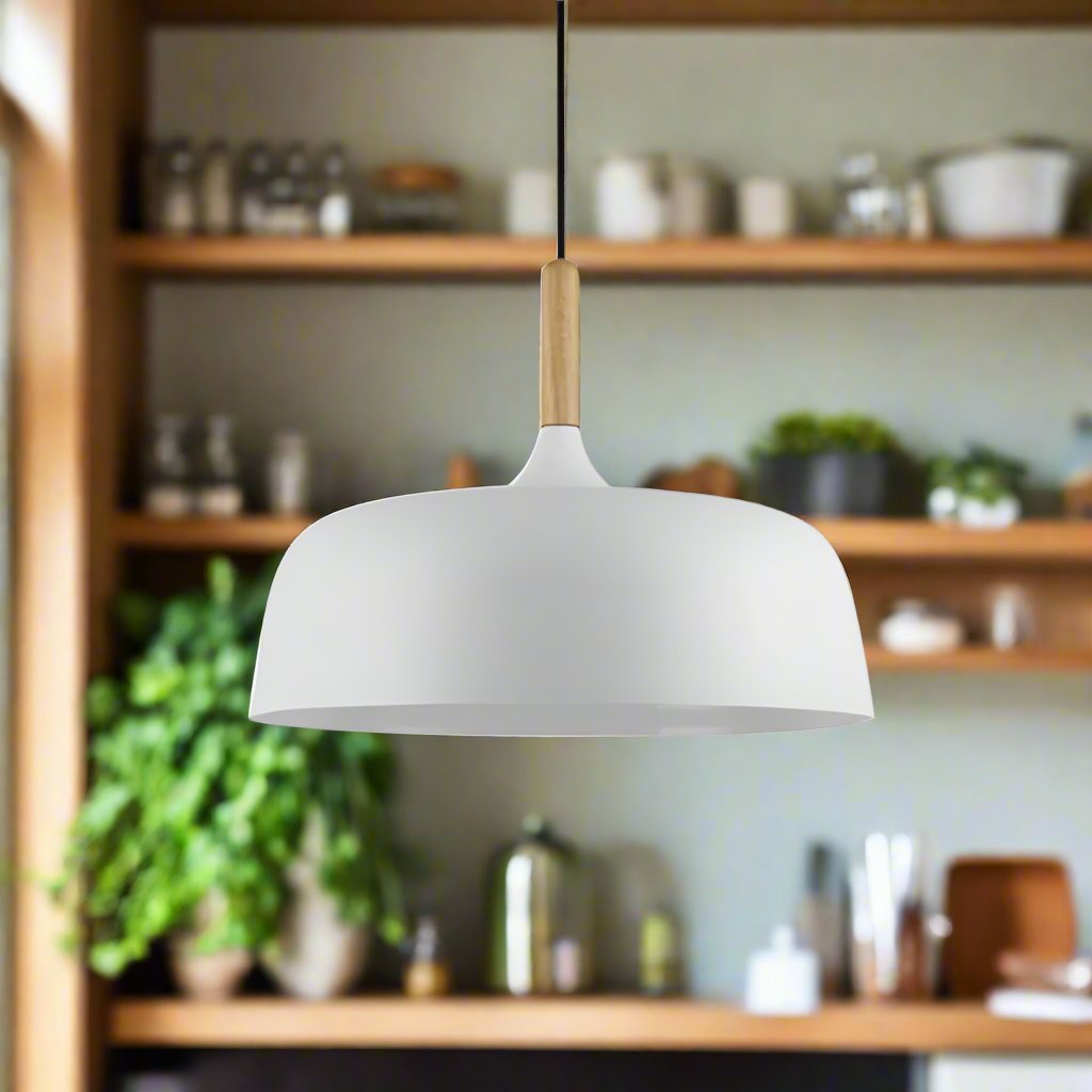 Pendant Light Metal 32.0 cm Black Dining Room Kitchen Island Hanging Ceiling Lamp Scandinavian LED Lighting | Thomler