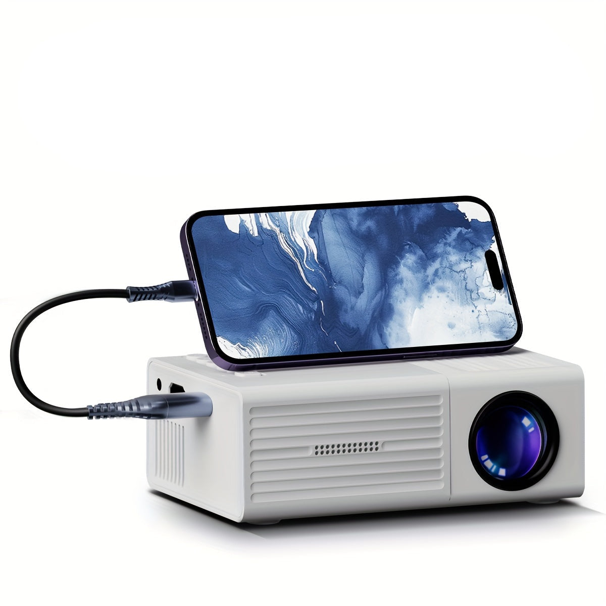 Ultra-Heldere Mini Projector 3000 Lumen – Draagbaar, HDTV & USB, Ideaal voor Thuisbioscoop & Buiten!
