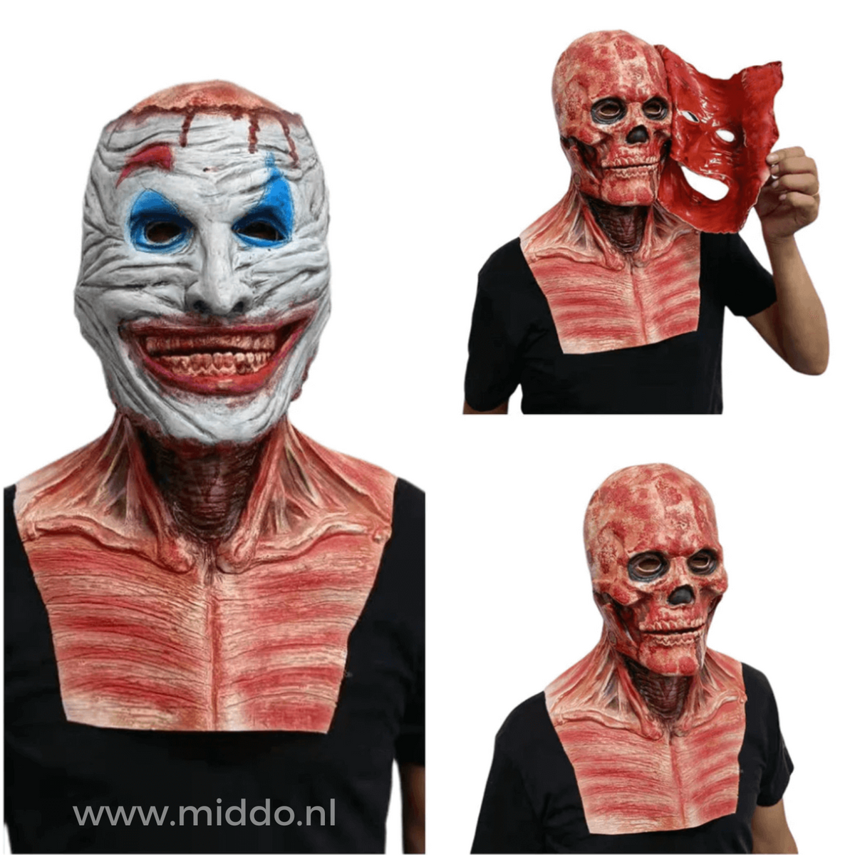 Dual-Layer Horror Mask with Removable Face Effect for Halloween Costume Parties | Thomler