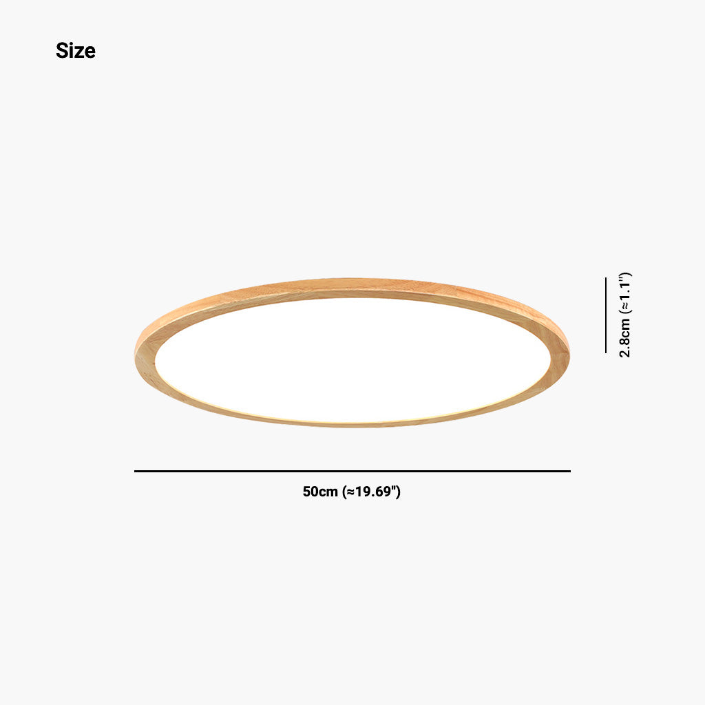 Flush Mount Ceiling Light Wood Ultra Thin 47 in Adjustable LED Living Room Bedroom Study Hallway | Thomler