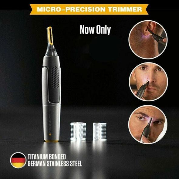 Cordless Detail Grooming Trimmer with LED Light – Stainless Steel Blades for Facial Hair, Ears & Brows | Thomler