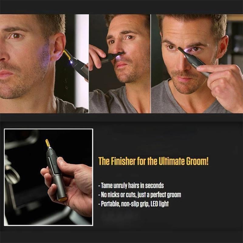 Cordless Detail Grooming Trimmer with LED Light – Stainless Steel Blades for Facial Hair, Ears & Brows | Thomler