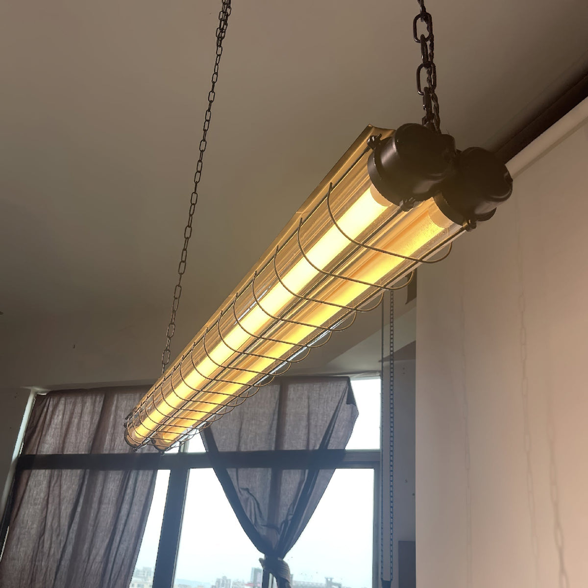 Contemporary Tubular Glass LED Pendant – Metal & Glass Island Light for Kitchen & Dining | Thomler