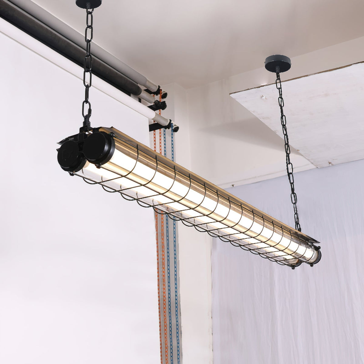 Contemporary Tubular Glass LED Pendant – Metal & Glass Island Light for Kitchen & Dining | Thomler