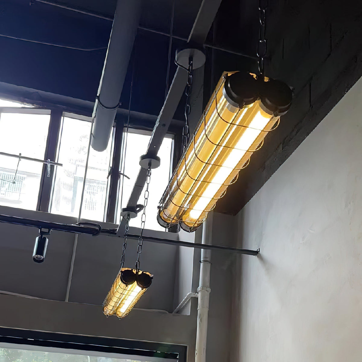 Contemporary Tubular Glass LED Pendant – Metal & Glass Island Light for Kitchen & Dining | Thomler